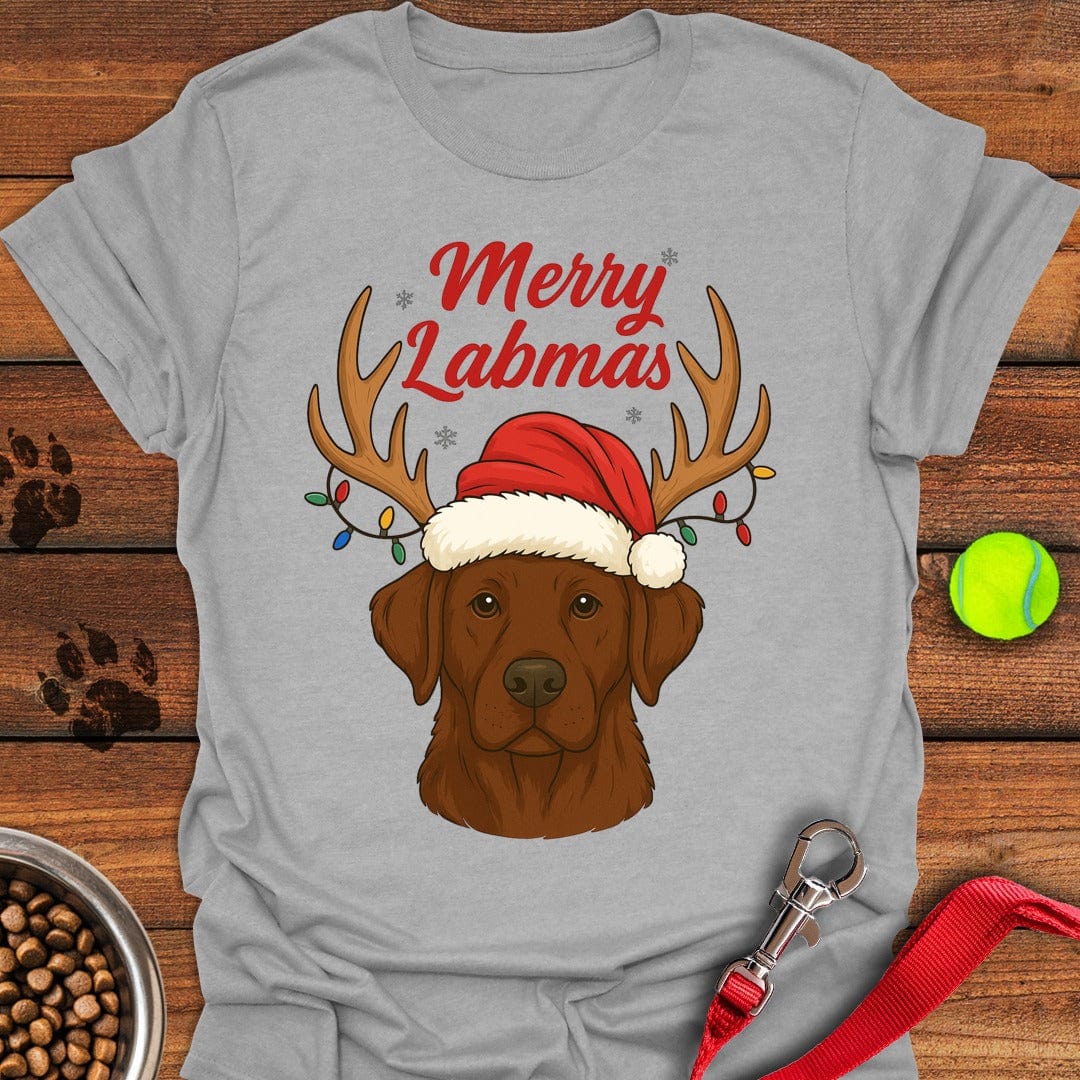 Chocolate Labrador Christmas T-Shirt Gentle Dog Clothing Mother Daughter Gifts