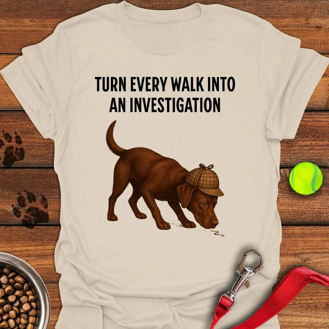 Chocolate Labrador Detective T-Shirt Fluffy Dog Clothes Gift Idea For Dog Pet Lovers