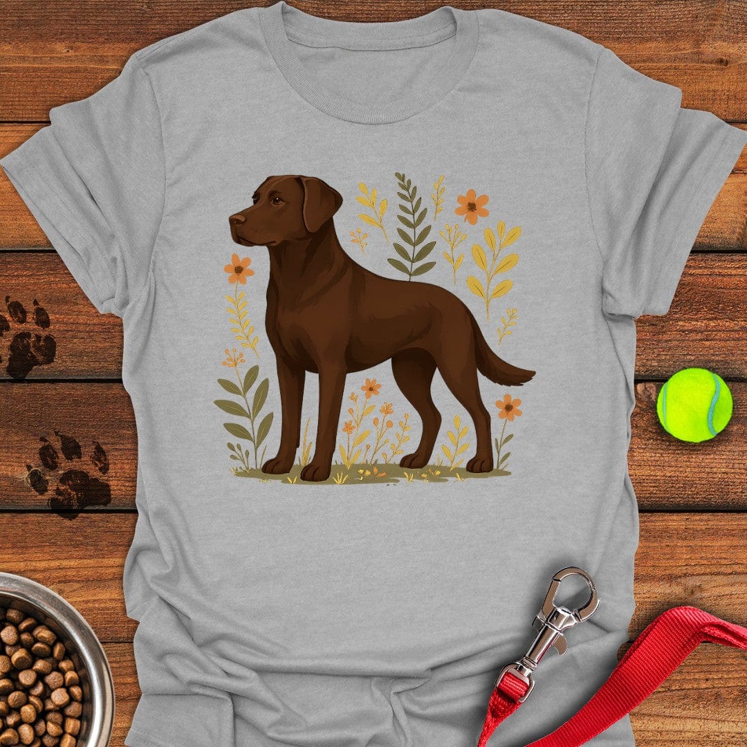 Chocolate Labrador Flowers T-Shirt Sassy Dog Apparel Mothers Day Present Ideas
