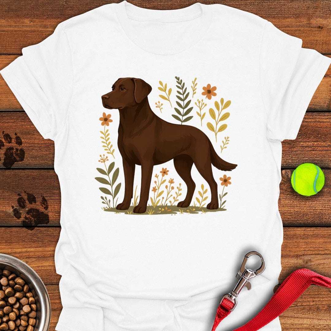 Chocolate Labrador Flowers T-Shirt Sassy Dog Apparel Mothers Day Present Ideas