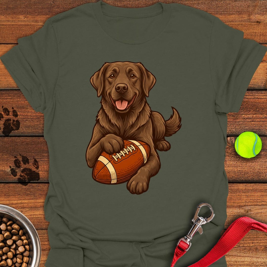 Chocolate Labrador Football T-Shirt Lucky Dog Clothes Unique Gifts For Mom