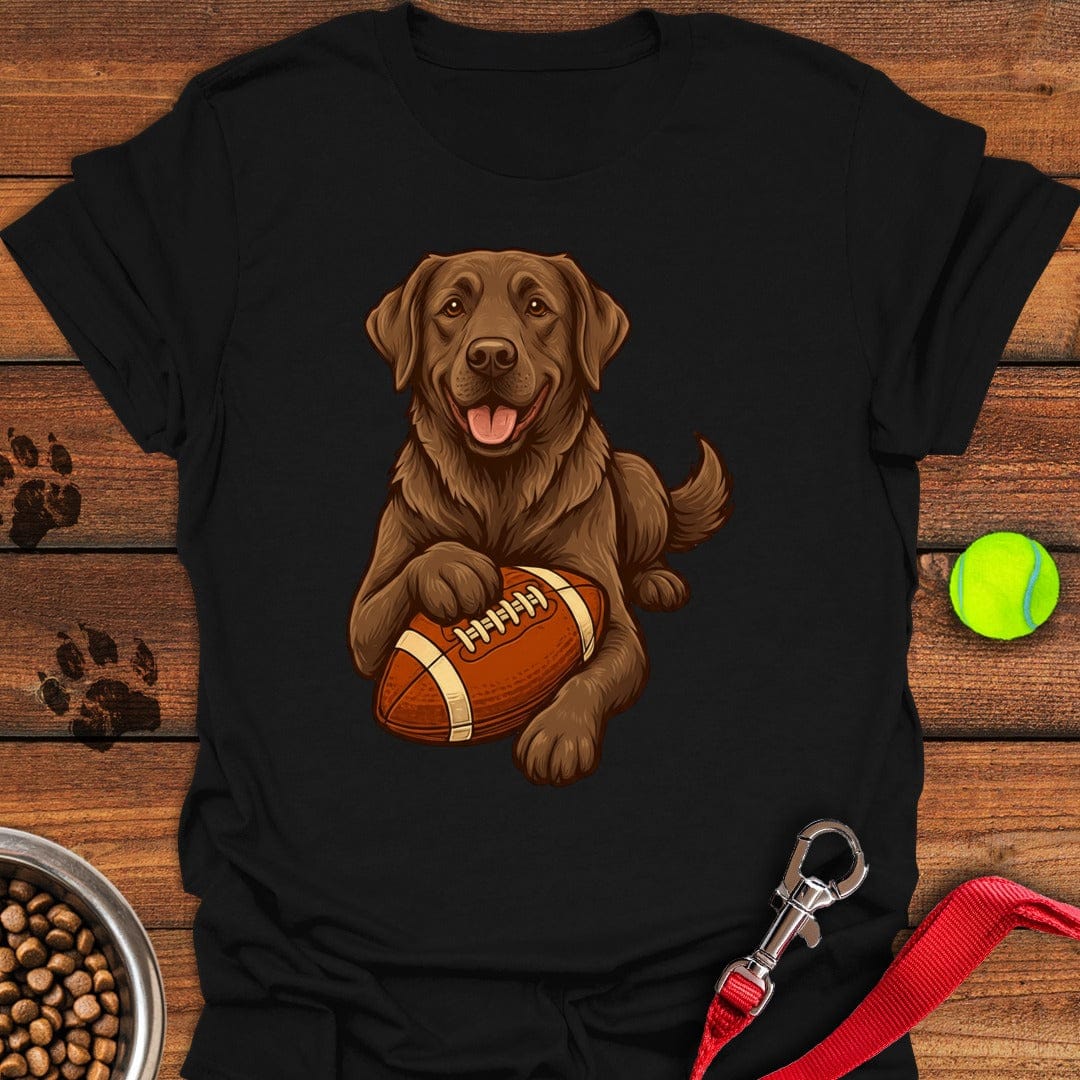 Chocolate Labrador Football T-Shirt Lucky Dog Clothes Unique Gifts For Mom