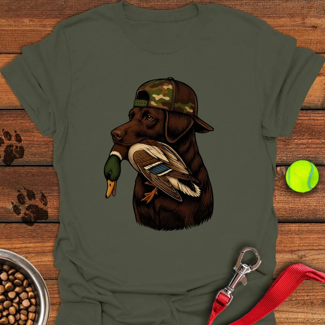 Chocolate Labrador Hunting T-Shirt Adorable Dog Apparel Best Gift For Mothers On Mother'S Day