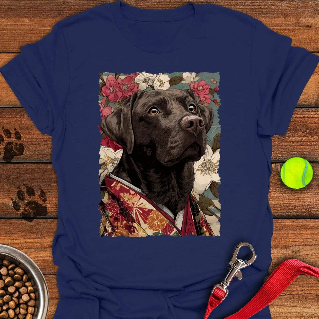 Chocolate Labrador Japanese Art T-Shirt Sleepy Dog Clothing Dog Lover Gifts For Him Her