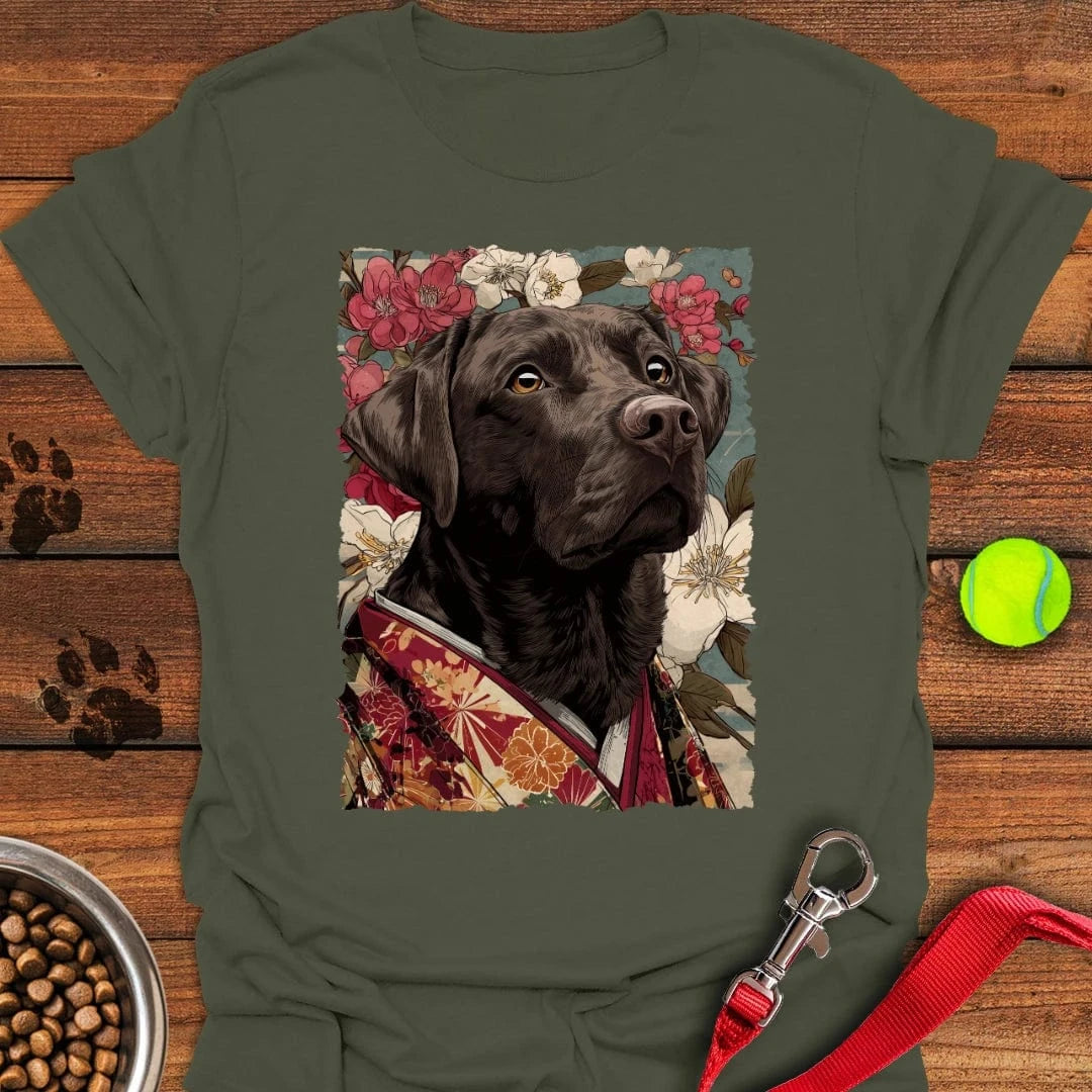 Chocolate Labrador Japanese Art T-Shirt Sleepy Dog Clothing Dog Lover Gifts For Him Her