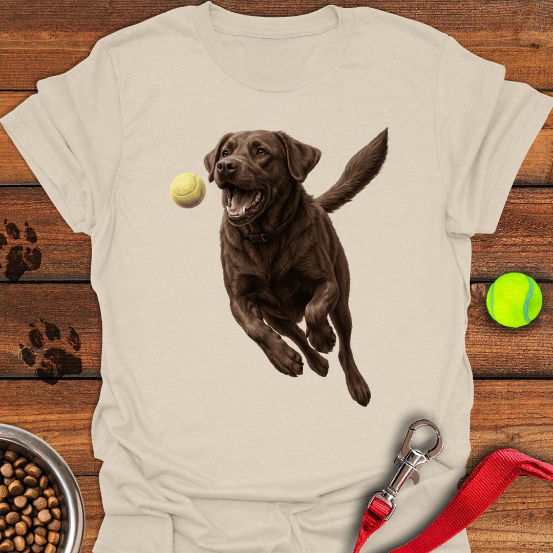 Chocolate Labrador Running T-Shirt Cool Dog Clothing Sentimental Father's Day Gifts