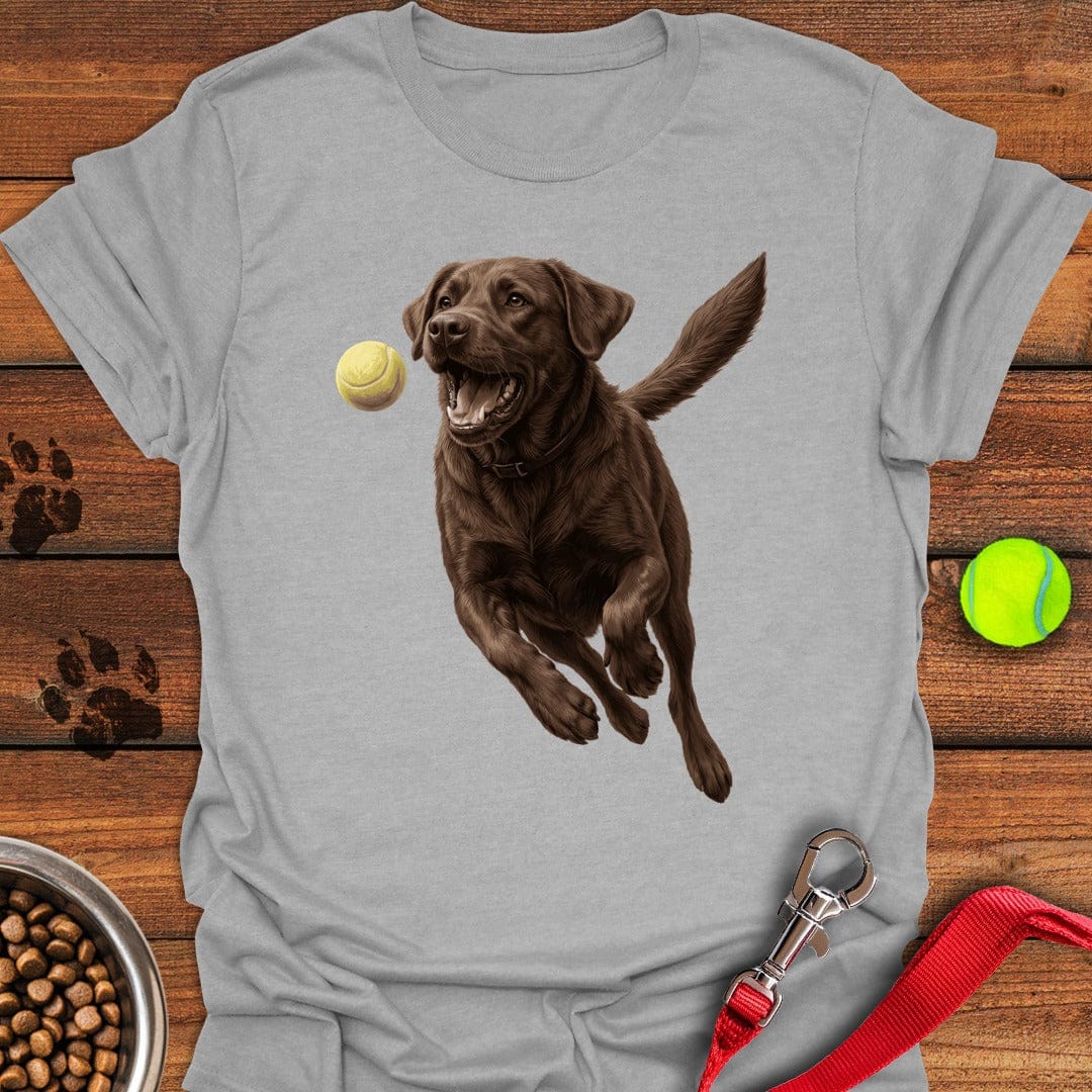 Chocolate Labrador Running T-Shirt Cool Dog Clothing Sentimental Father's Day Gifts
