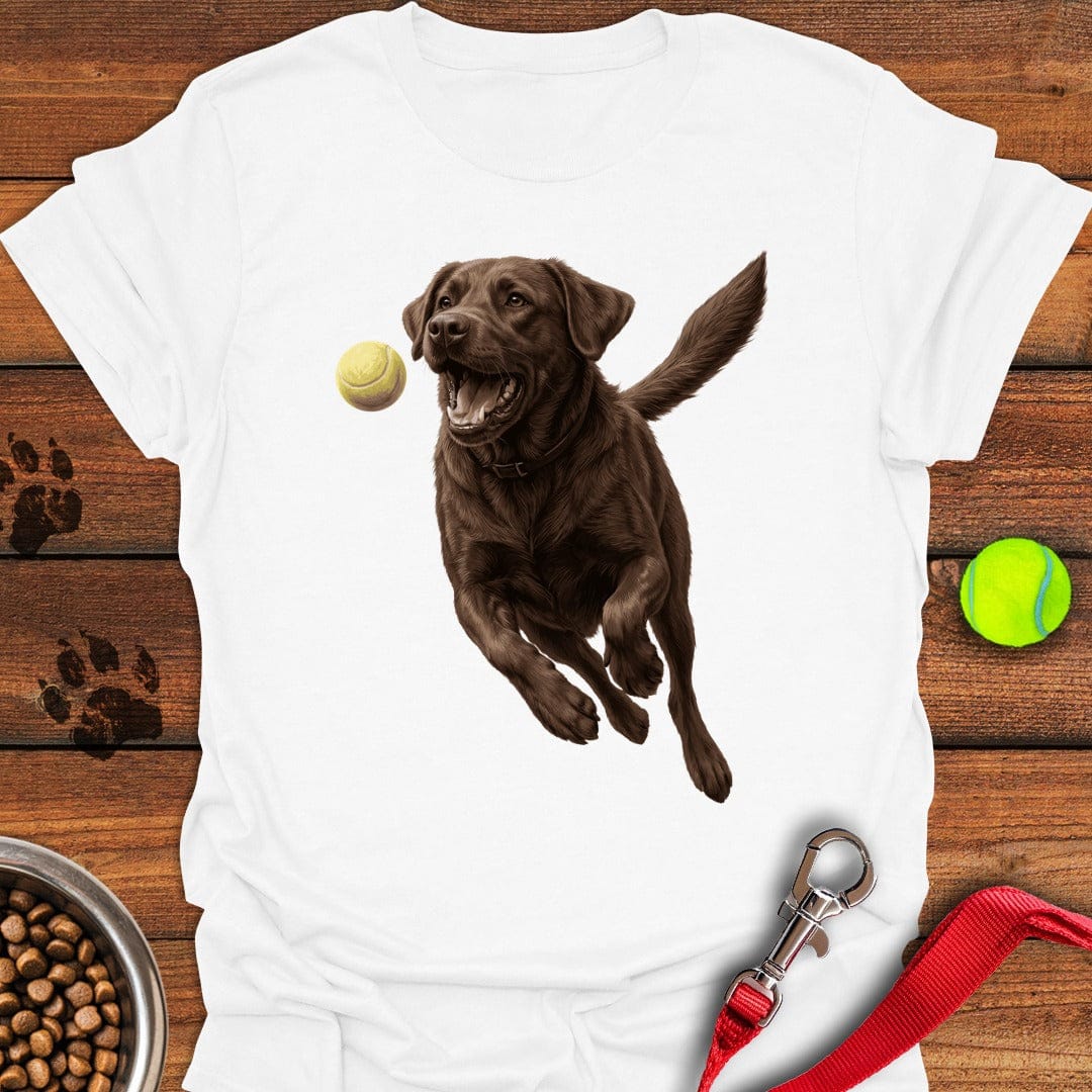 Chocolate Labrador Running T-Shirt Cool Dog Clothing Sentimental Father's Day Gifts