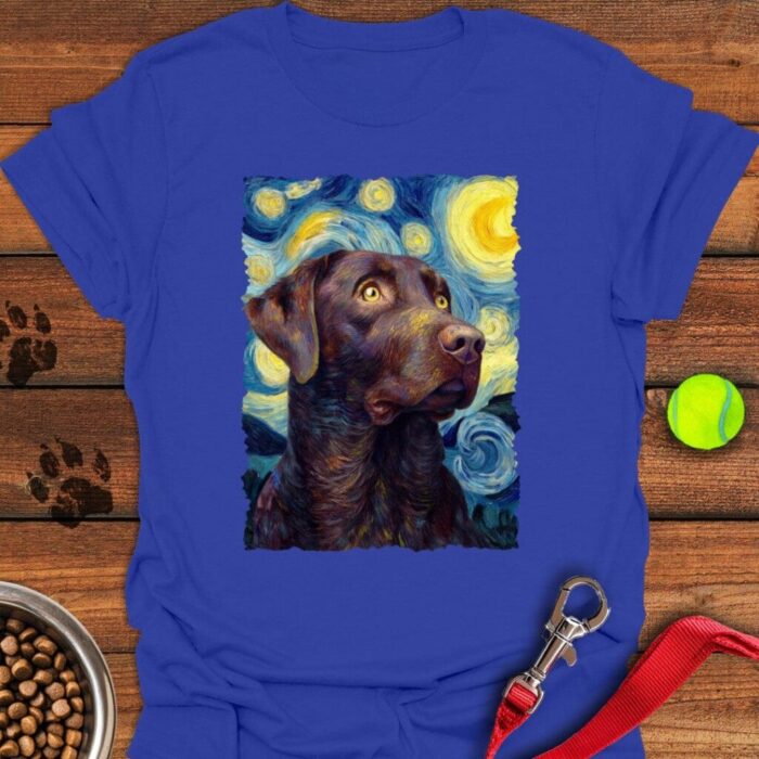 Chocolate Labrador Starry Night T-Shirt Gifts For Chocolate Lab Lovers