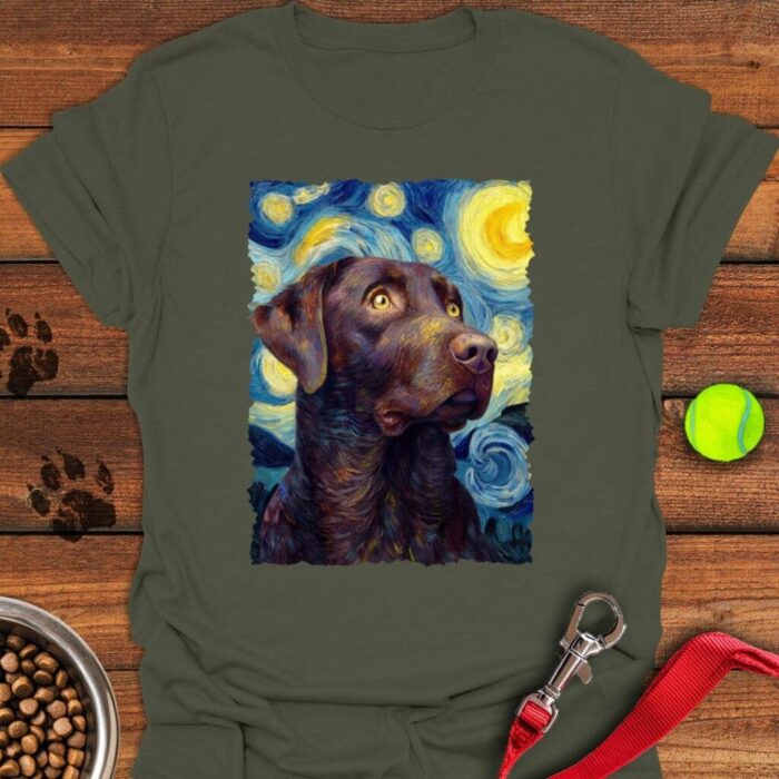 Chocolate Labrador Starry Night T-Shirt Gifts For Chocolate Lab Lovers