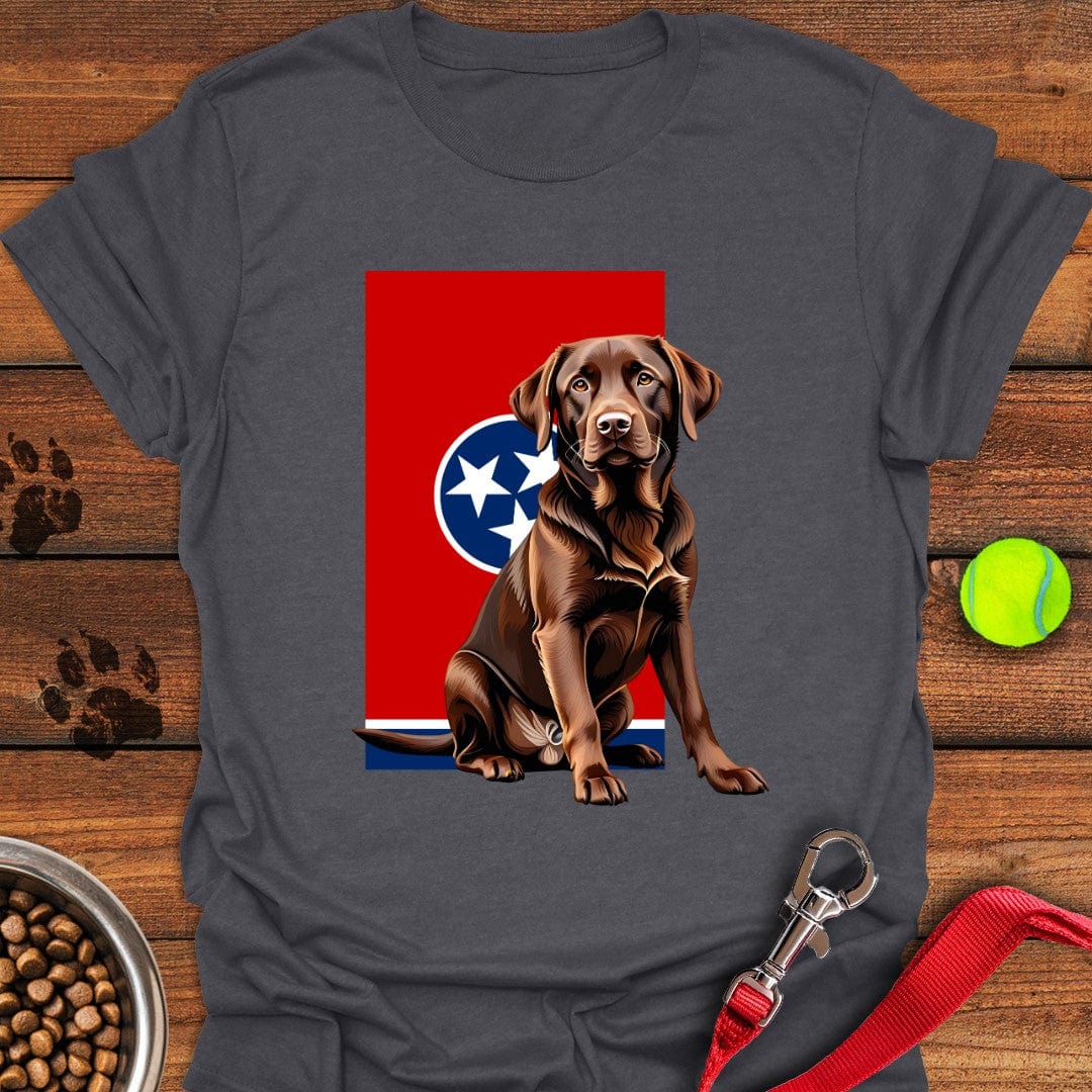 Chocolate Labrador Tennessee Flag T-Shirt Big Dog Clothes Dog Themed Gifts