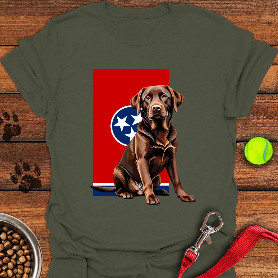 Chocolate Labrador Tennessee Flag T-Shirt Big Dog Clothes Dog Themed Gifts