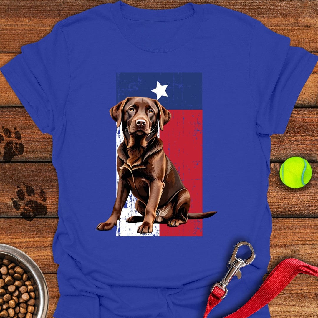 Chocolate Labrador Texas Flag T-Shirt Gentle Dog Clothes Dad Fathers Day Gifts
