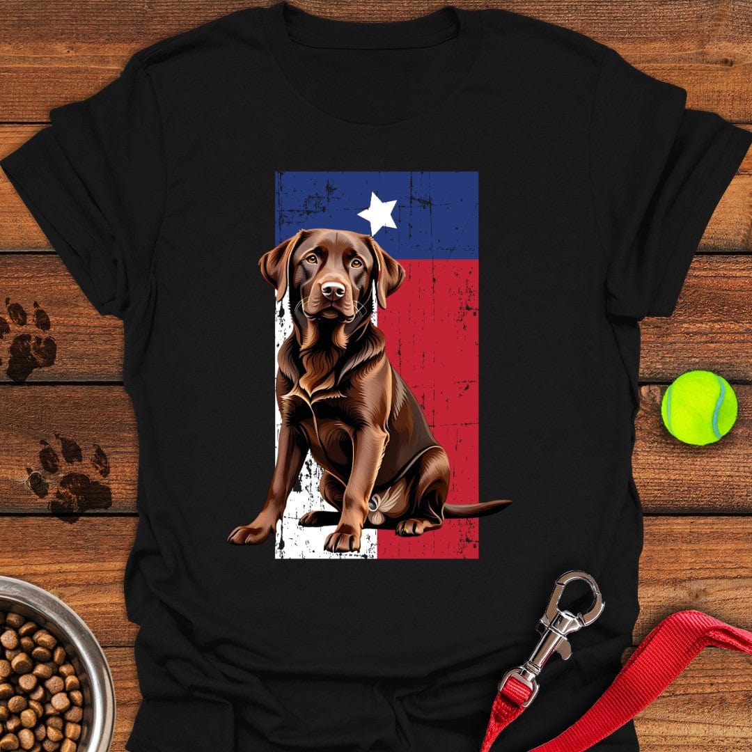 Chocolate Labrador Texas Flag T-Shirt Gentle Dog Clothes Dad Fathers Day Gifts