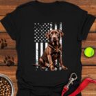 Chocolate Labrador USA Flag T-Shirt Gifts For Chocolate Labrador Lovers