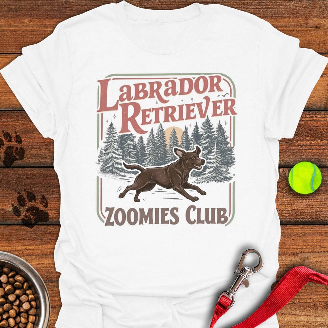 Chocolate Labrador Zoomies T-Shirt Fluffy Dog Apparel Best Presents For Dog Owners