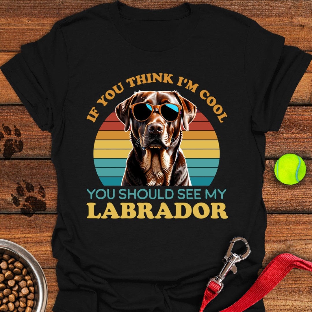 Cool Brown Labrador T-Shirt Lucky Dog Clothes Step Dad Gifts