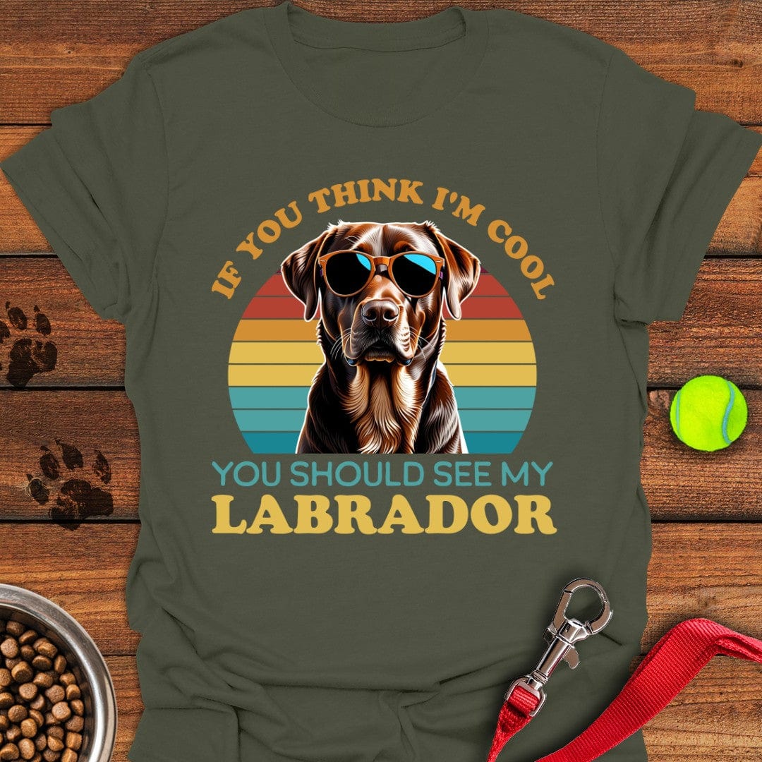 Cool Brown Labrador T-Shirt Lucky Dog Clothes Step Dad Gifts