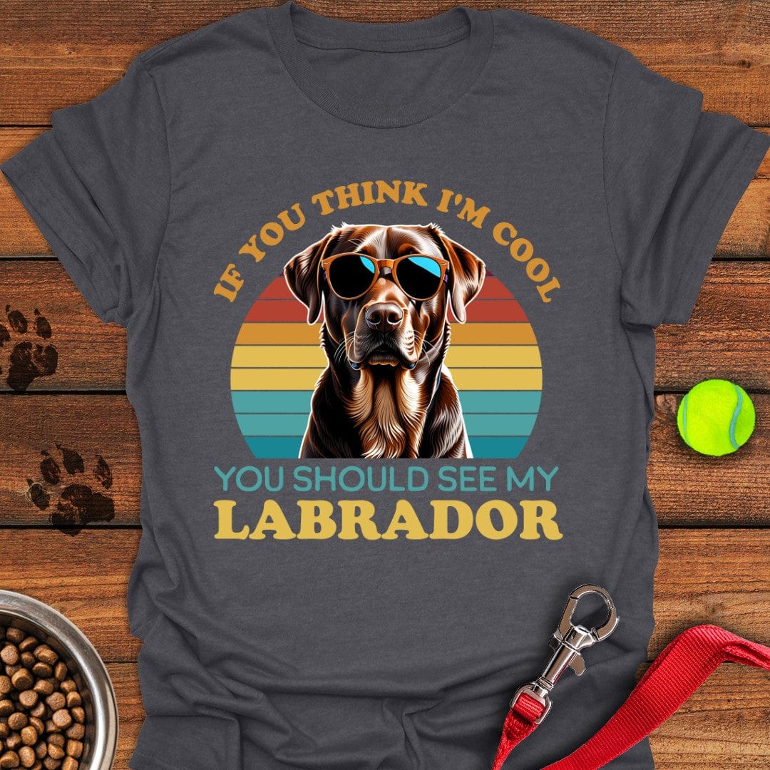 Cool Brown Labrador T-Shirt Lucky Dog Clothes Step Dad Gifts