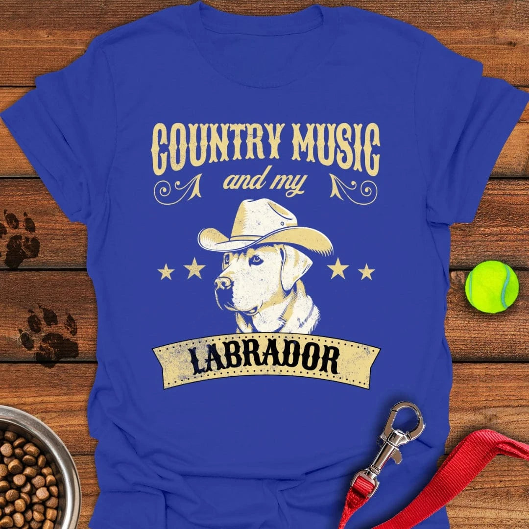 Country Music & my Labrador T-Shirt Happy Dog Clothing Father'sDay Present Ideas