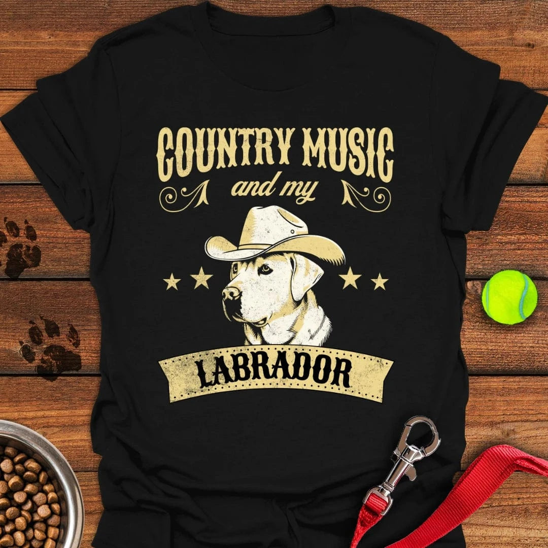 Country Music & my Labrador T-Shirt Happy Dog Clothing Father'sDay Present Ideas