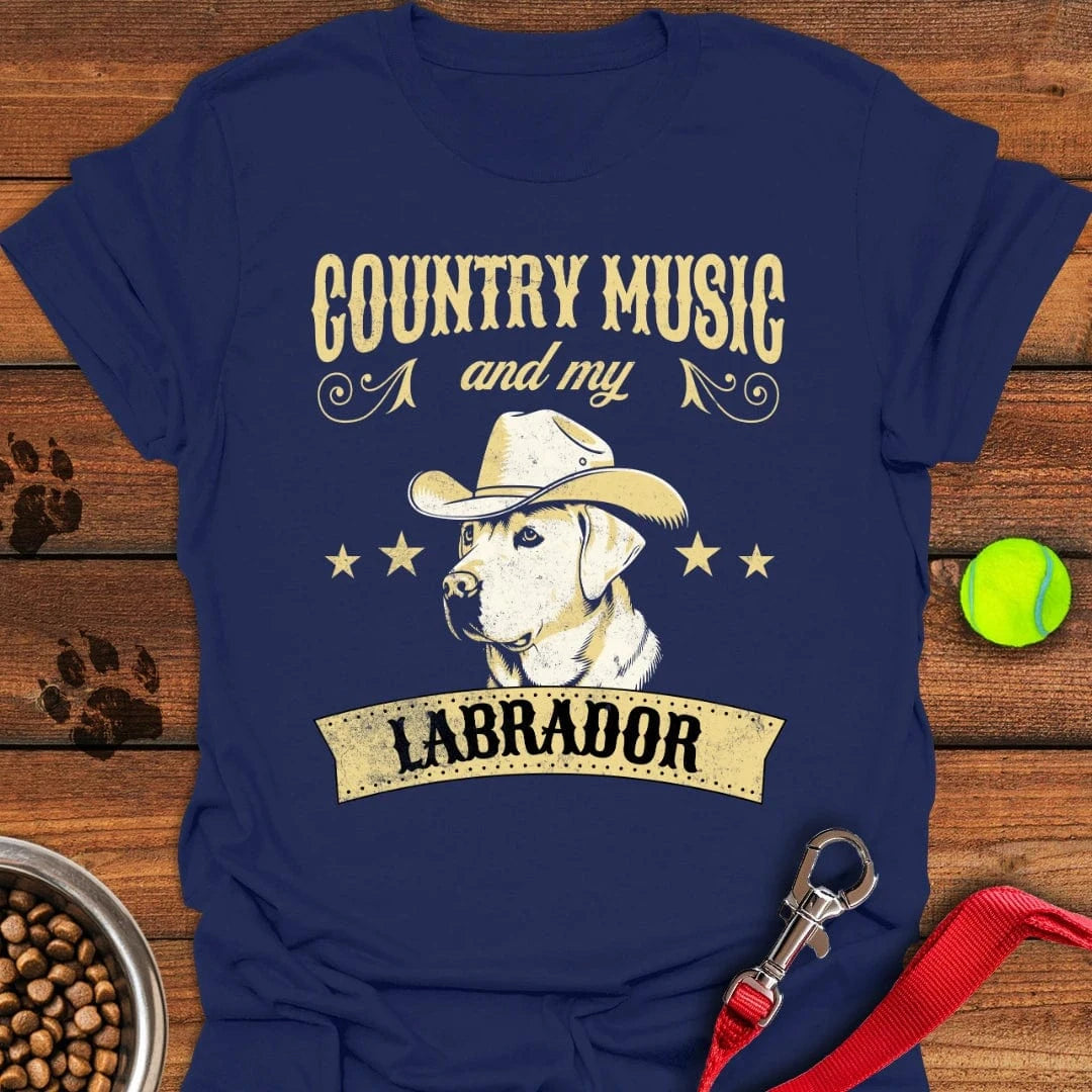 Country Music & my Labrador T-Shirt Happy Dog Clothing Father'sDay Present Ideas