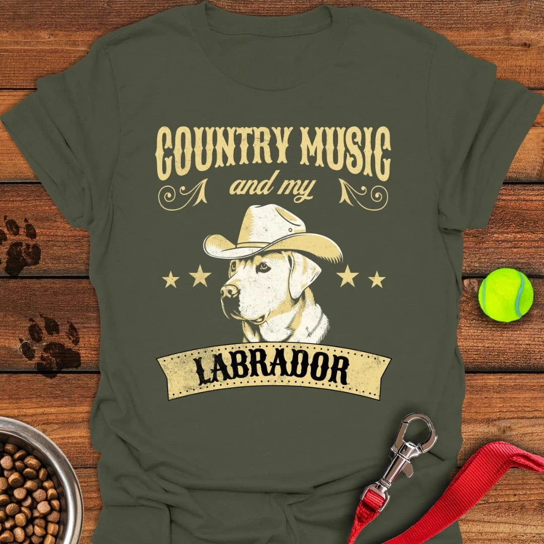 Country Music & my Labrador T-Shirt Happy Dog Clothing Father'sDay Present Ideas