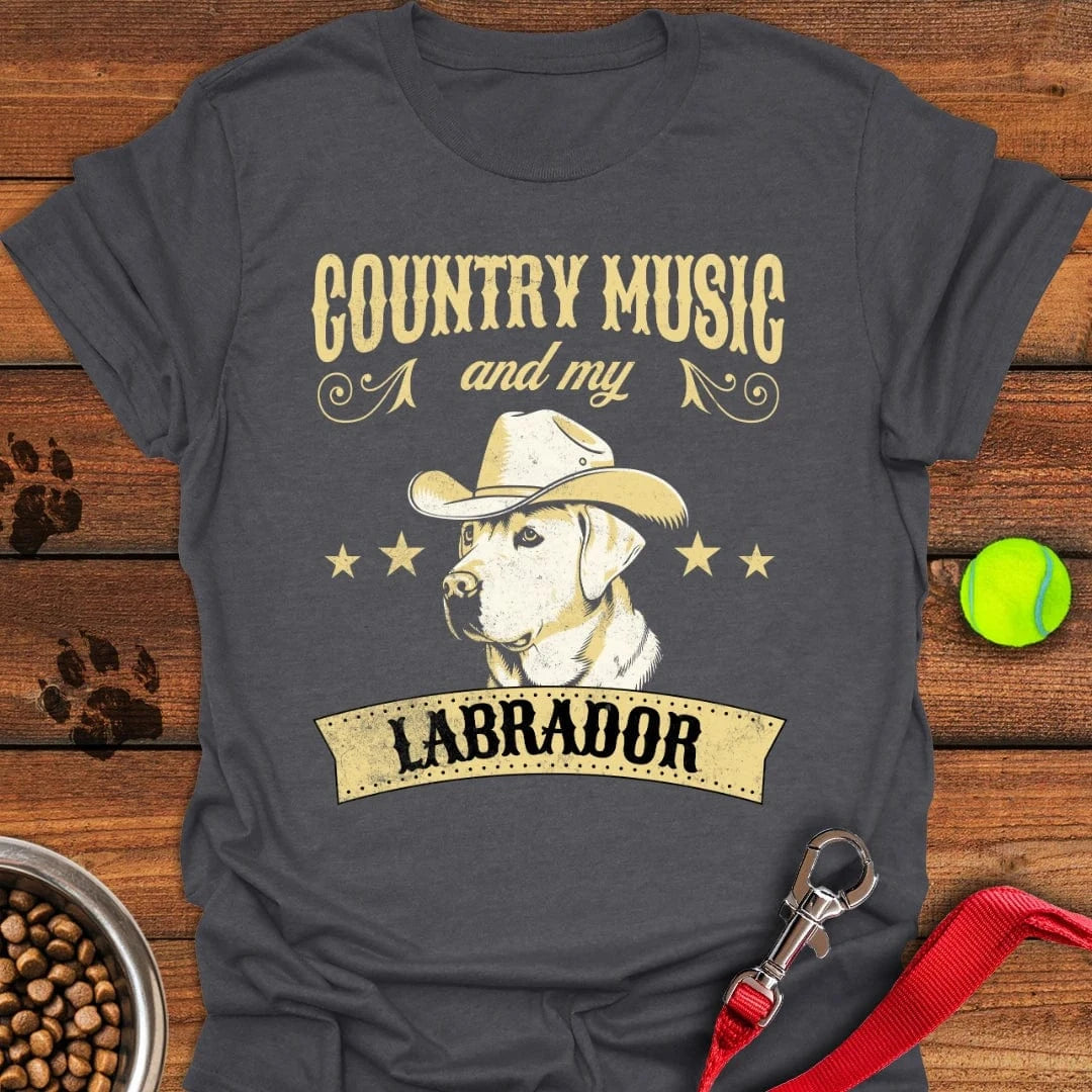 Country Music & my Labrador T-Shirt Happy Dog Clothing Father'sDay Present Ideas