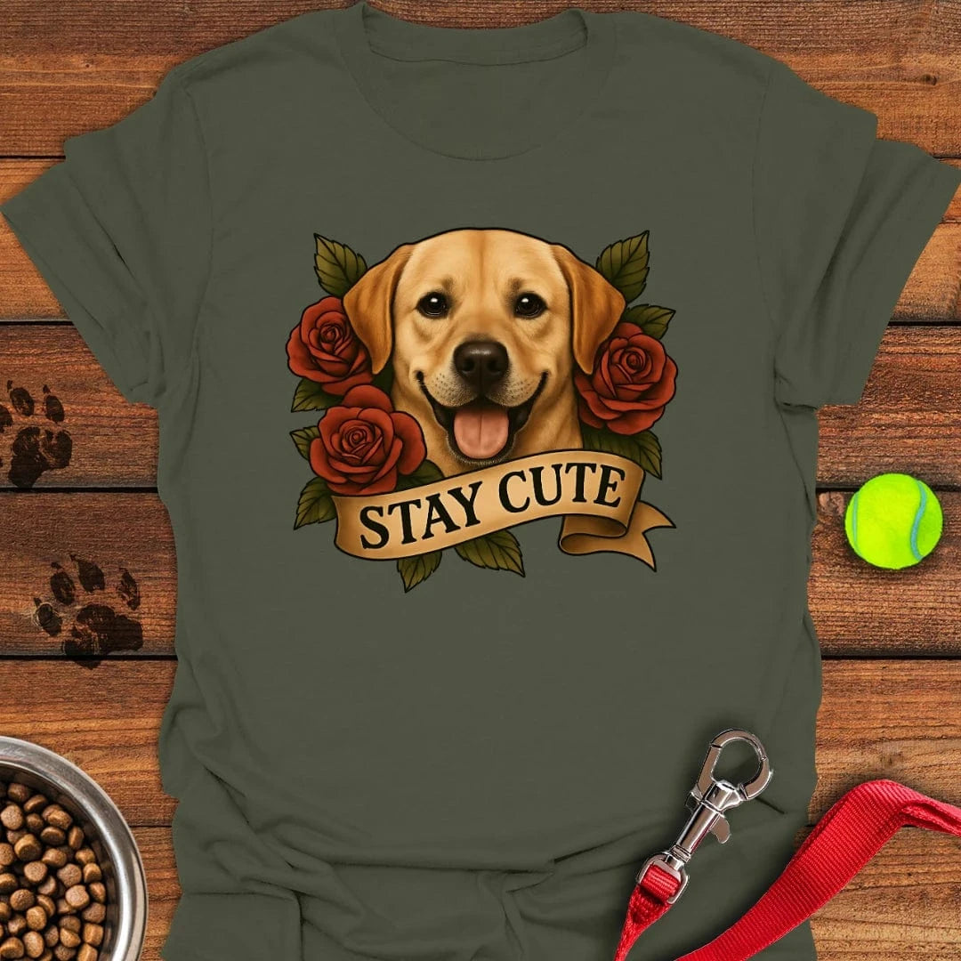 Cute Yellow Labrador Tattoo T-Shirt Proud Dog Apparel Birthday Presents For Dog Lovers