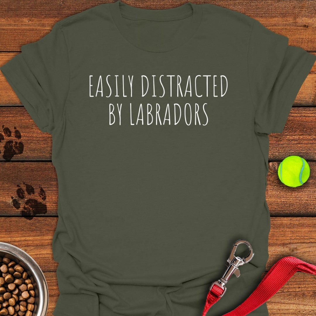 Easily Distracted By Labradors T-Shirt Stylish Dog Clothing Great Father's Day Gifts