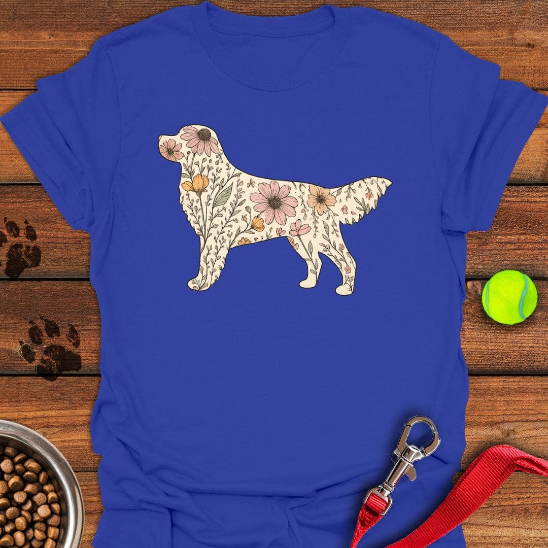 Flower SIlhouette Labrador T-Shirt Friendly Dog Clothes Unique Gifts For Dog Lovers