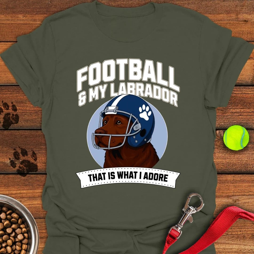 Football Chocolate Labrador T-Shirt Cute Dog Clothing Awesome Gifts For Dog Lovers