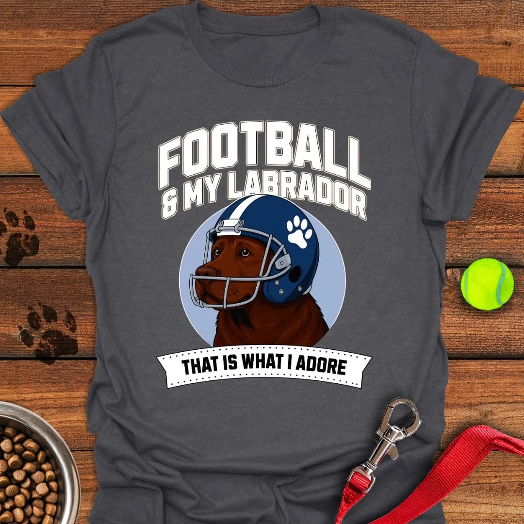 Football Chocolate Labrador T-Shirt Cute Dog Clothing Awesome Gifts For Dog Lovers