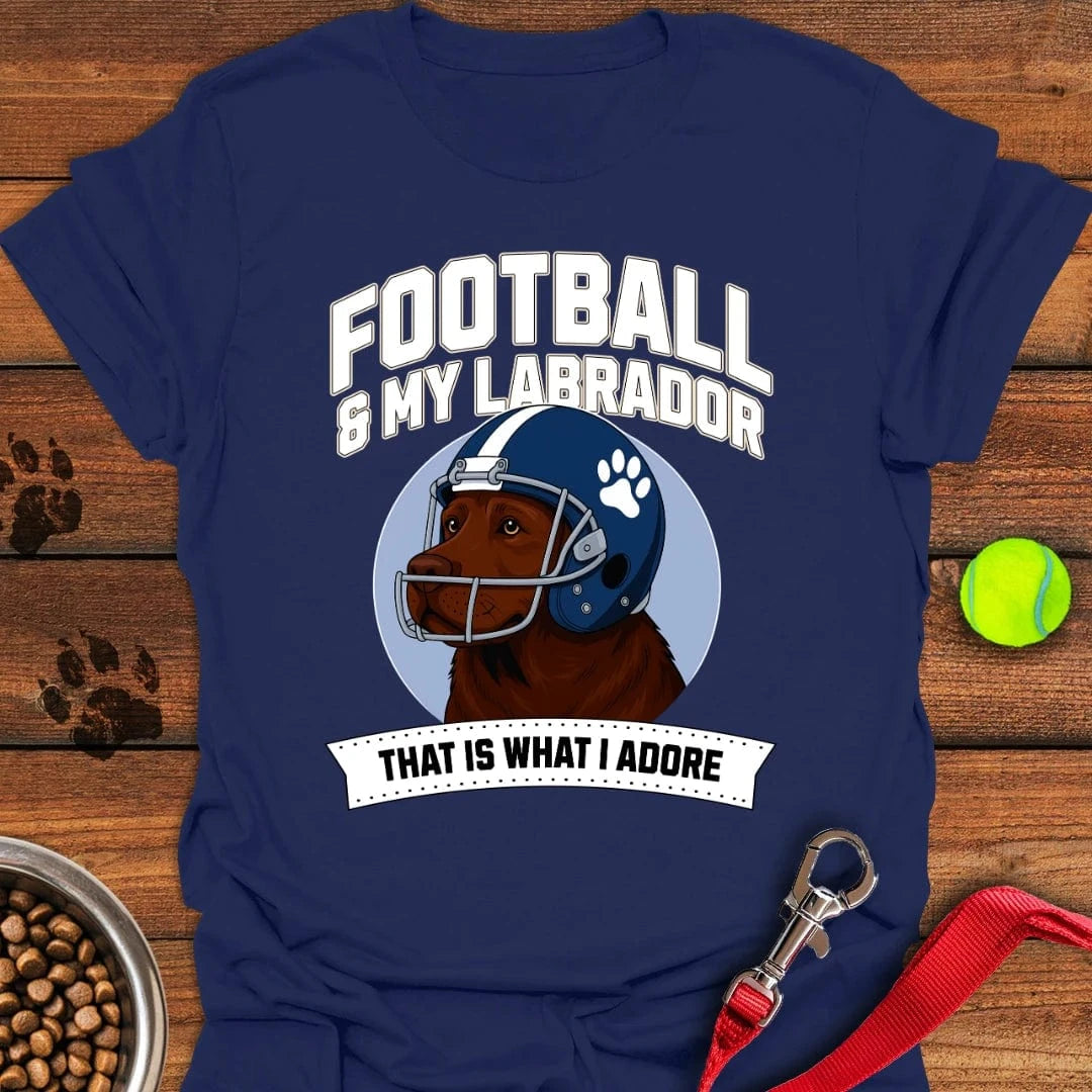 Football Chocolate Labrador T-Shirt Cute Dog Clothing Awesome Gifts For Dog Lovers