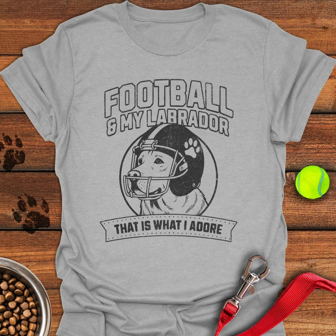 Football & My Labrador T-Shirt Cute Dog Apparel Great Father's Day Gifts