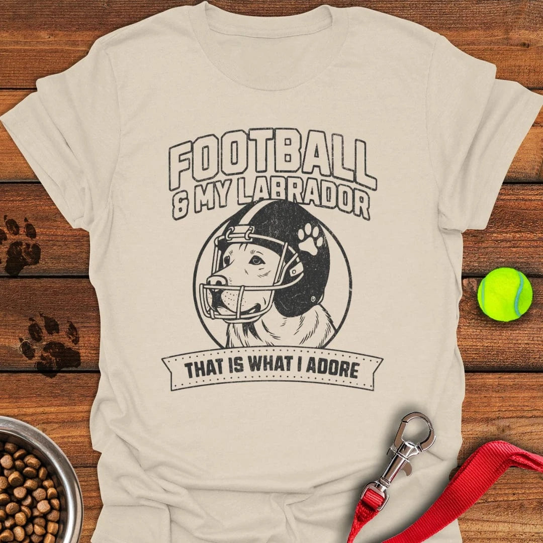Football & My Labrador T-Shirt Cute Dog Apparel Great Father's Day Gifts