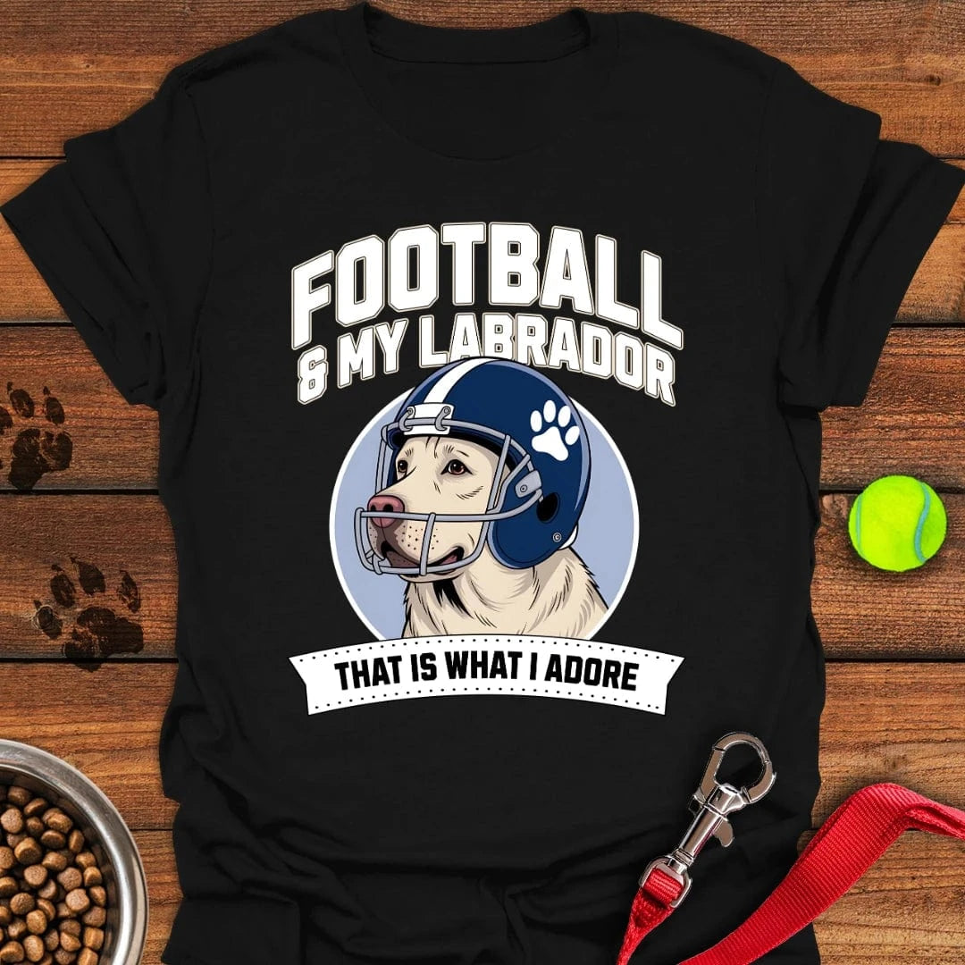 Football Yellow Labrador T-Shirt Brave Dog Clothes Gifts For Someone Who Loves Dogs