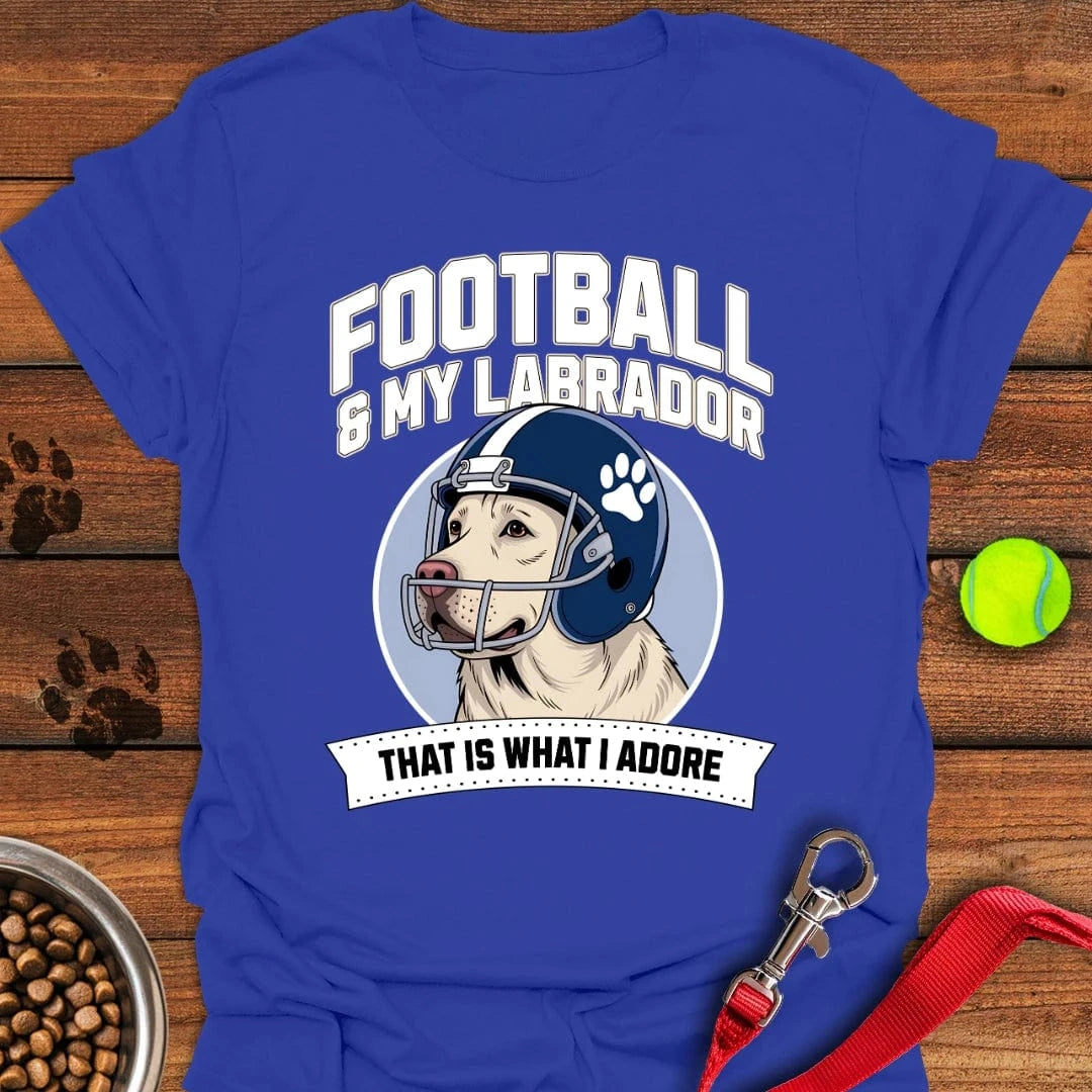 Football Yellow Labrador T-Shirt Brave Dog Clothes Gifts For Someone Who Loves Dogs