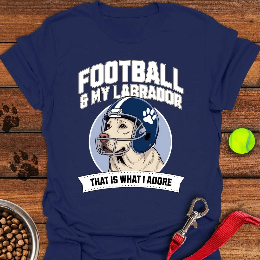 Football Yellow Labrador T-Shirt Brave Dog Clothes Gifts For Someone Who Loves Dogs