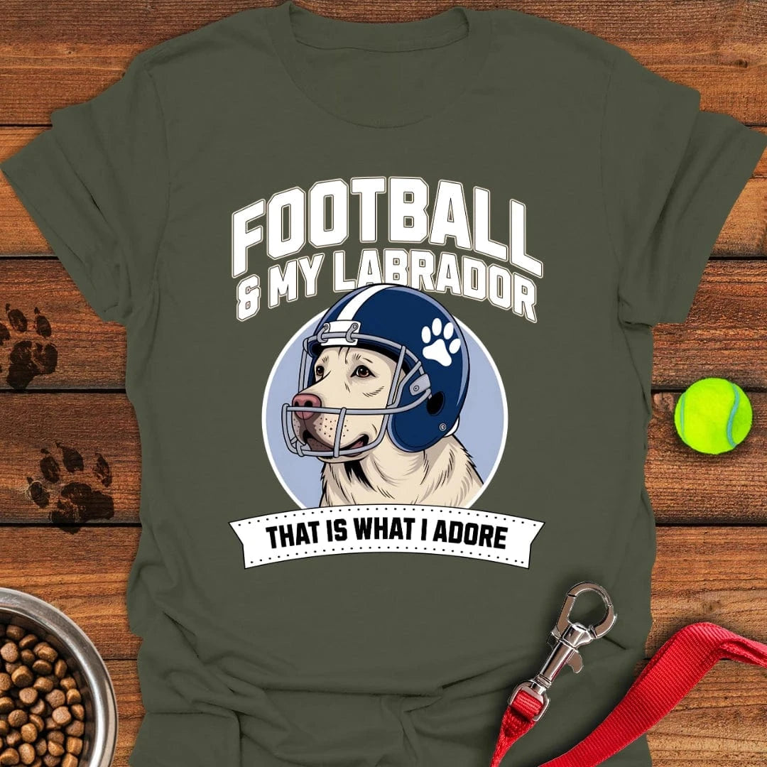 Football Yellow Labrador T-Shirt Brave Dog Clothes Gifts For Someone Who Loves Dogs