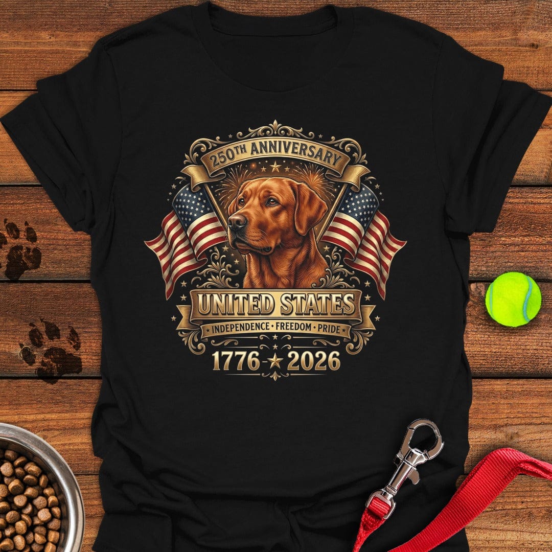 Fox Red Lab 250 Years USA T-Shirt Tiny Dog Clothes Best Presents For Dog Lovers