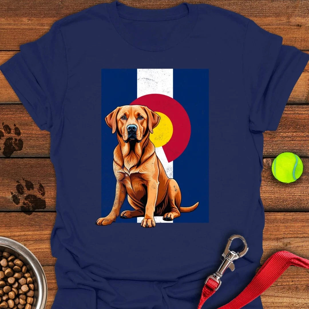 Fox Red Labrador Colorado Flag T-Shirt Brave Dog Clothes Great Gifts For Pet Lovers