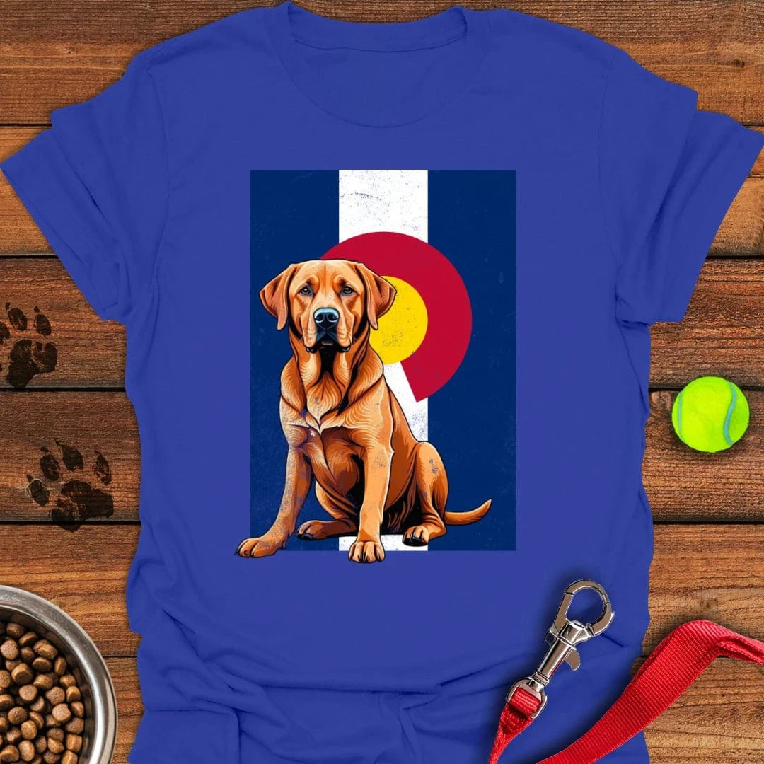 Fox Red Labrador Colorado Flag T-Shirt Brave Dog Clothes Great Gifts For Pet Lovers