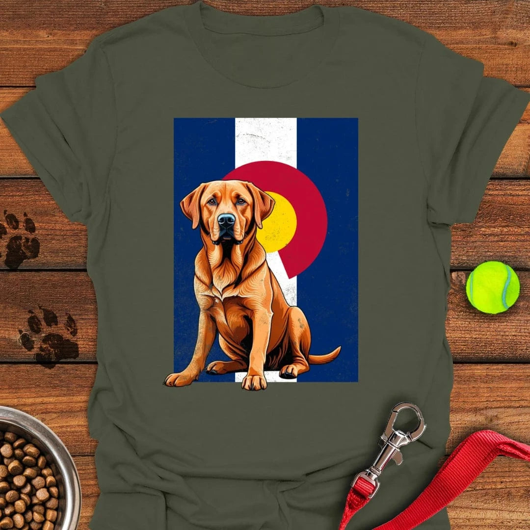 Fox Red Labrador Colorado Flag T-Shirt Brave Dog Clothes Great Gifts For Pet Lovers