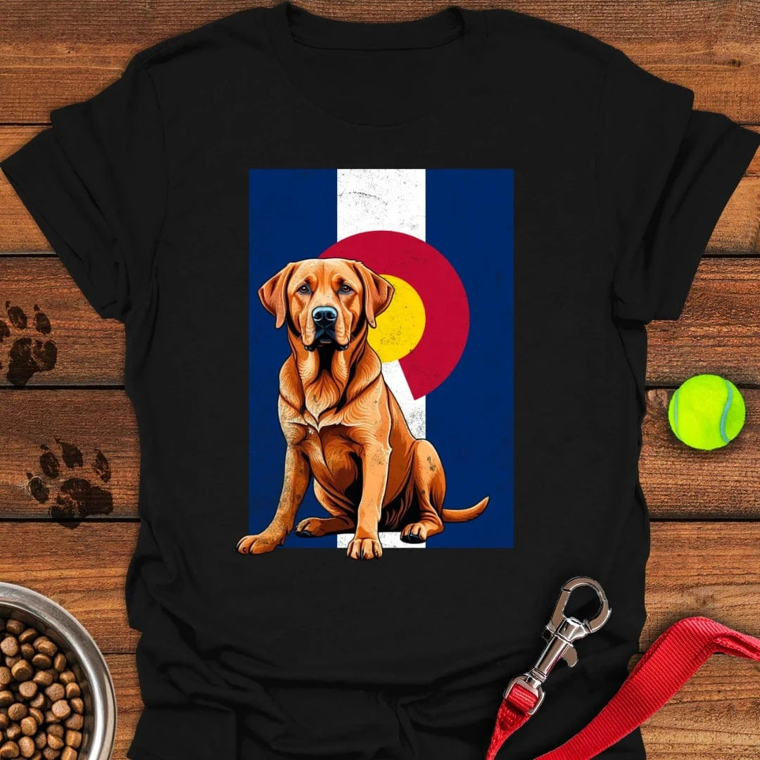 Fox Red Labrador Colorado Flag T-Shirt Brave Dog Clothes Great Gifts For Pet Lovers