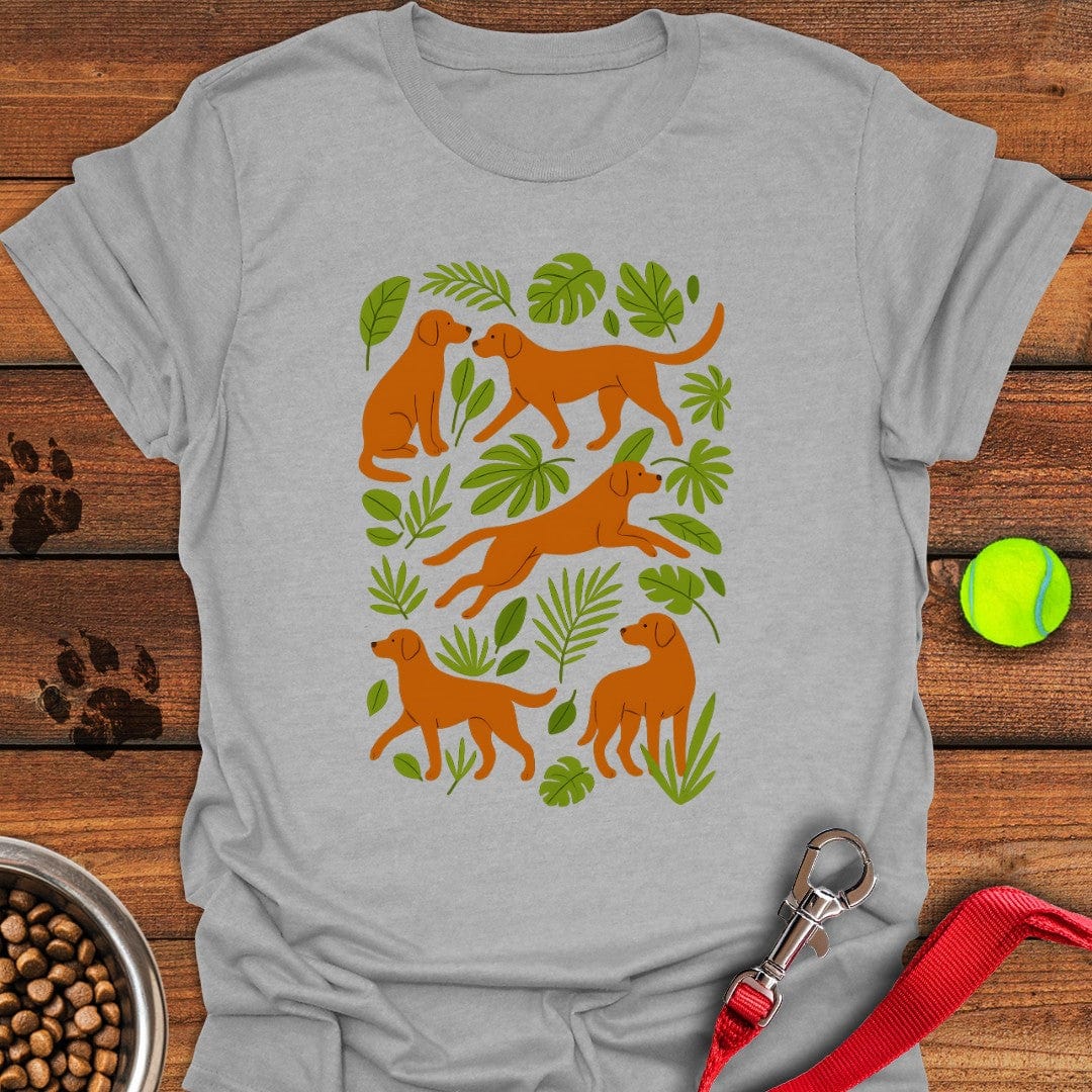 Fox Red Labrador Floral T-Shirt Brave Dog Apparel Unique Dog Gifts