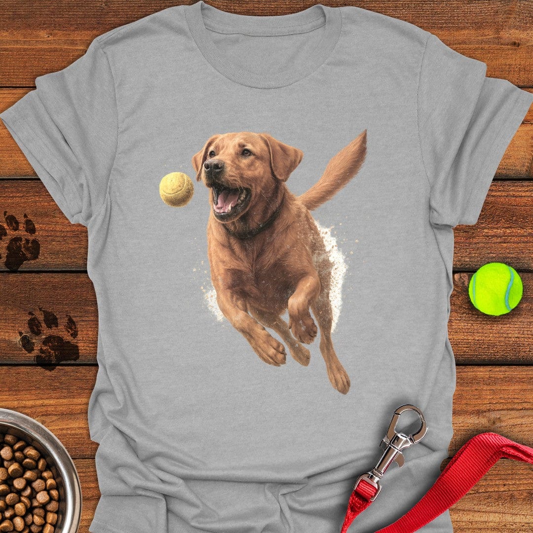Fox Red Labrador Running Floral T-Shirt Funny Dog Clothes Great Gifts For New Dog Owners