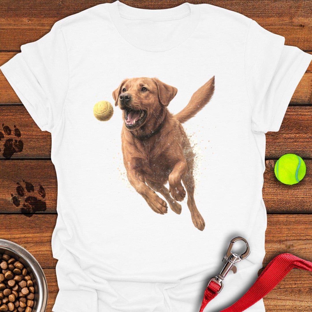 Fox Red Labrador Running Floral T-Shirt Funny Dog Clothes Great Gifts For New Dog Owners