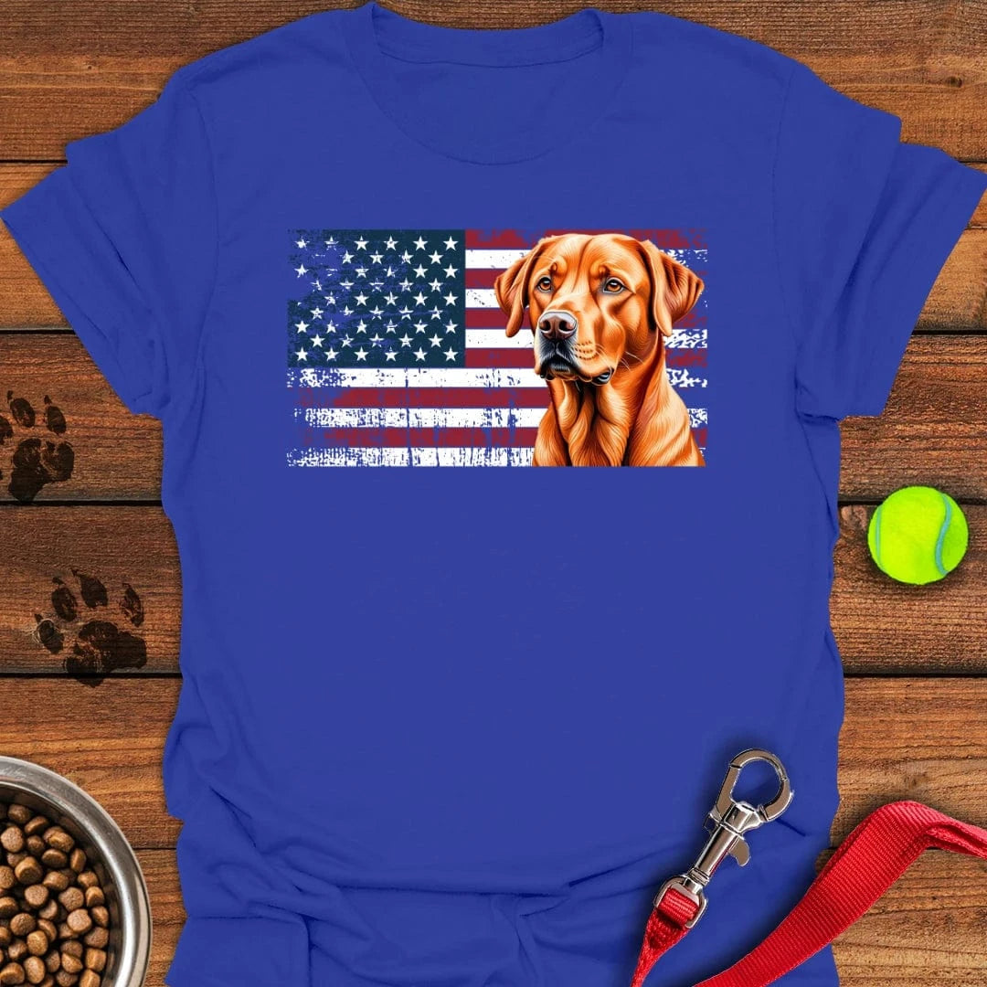 Fox Red Labrador USA Flag T-Shirt Silly Dog Clothes Funny Presents For Dogs