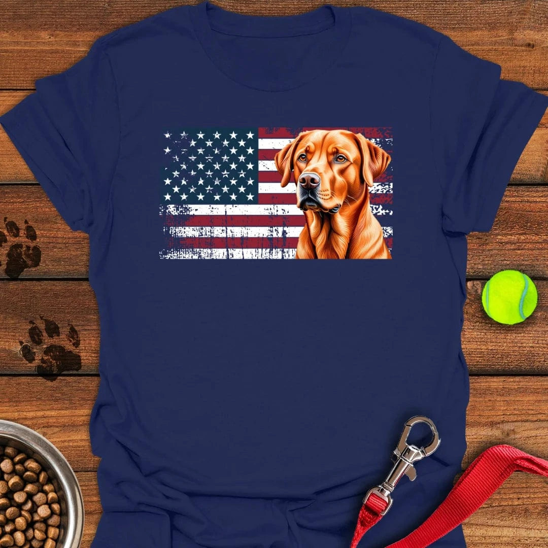 Fox Red Labrador USA Flag T-Shirt Silly Dog Clothes Funny Presents For Dogs